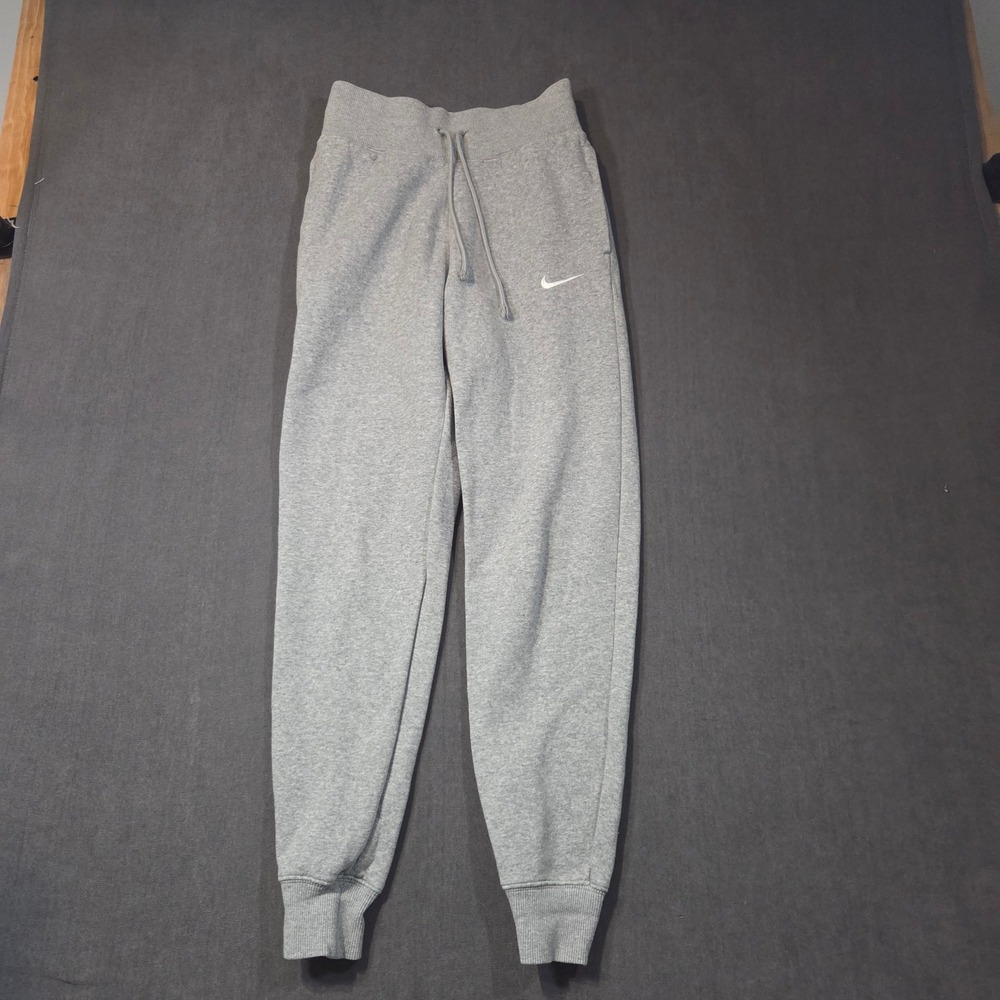 Nike Fleece Joggers Womens XXS Grey Embroidered Swoosh Sweatpants